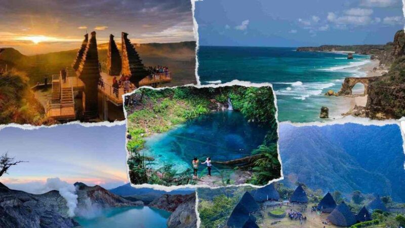 7 Tempat Wisata Paling Viral di 2025: Dari Alam Eksotis Sampai Healing Modern. (Kolase: Britainaja.com)