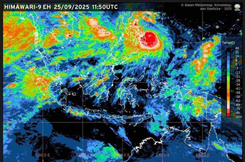 Visualisasi citra satelit prakiraan cuaca ibu kota provinsi se-Indonesia, Jumat (26/9/2025). (Foto: BMKG)