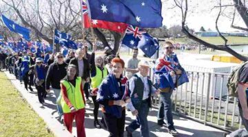 Aksi protes anti imigrasi di Canberra, Australia (Foto: X - Pauline Hanson)