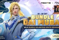 Bundle kolaborasi eksklusif Dai Mubai dari Soul Land kini bisa didapatkan secara gratis di Free Fire melalui event terbatas. (Sumber: Garena/Dunia Games)