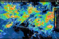 Visualisasi citra satelit prakiraan cuaca ibu kota provinsi se-Indonesia, Kamis (9/10/2025). (Foto: BMKG)