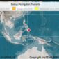 Peringatan dini tsunami yang terjadi di Laut Filipina, Kepulauan Talaud, Sulawesi Utara akibat dampak gempa M 7,6 pada Jumat (10/10/2025) pukul 08.49 WIB.(Foto: BMKG)