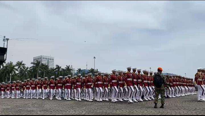 Gladi HUT Ke-80 Tentara Nasional Indonesia (TNI), di kawasan Monumen Nasional (Monas), Jakarta Pusat, Jumat (3/10/2025) (Foto: Esa Ananda Rival)