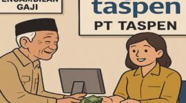 Ilustrasi Pensiunan PNS mengambil gaji (Chat GPT AI)