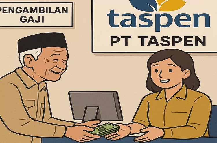 Ilustrasi Pensiunan PNS mengambil gaji (Chat GPT AI)