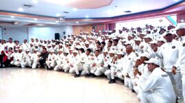 Acara pengukuhan kontingen Indonesia untuk SEA Games 2025 yang berlangsung di Auditorium Wisma Kemenpora, Senayan, Jakarta, Jumat (05/12/2025)