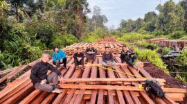 Polres Inhu Ungkap 300 Kubik Kayu Ilegal di Perbatasan. Foto: Humas Polres Kerinci. 