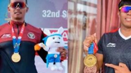 Atlet Jambi Subhi meraih emas di SEA Games 2025 Thailand lewat nomor mixed kayak double 200 meter. 