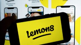 FILE - This photo shows the logo and application page for the social media site Lemon8, in New York, Wednesday, April 5, 2023. (AP Photo/Richard Drew, File)