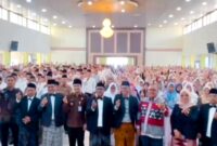 CJH asal Kota Jambi melaksanakan manasik haji terintegrasi di Asrama Haji Jambi.