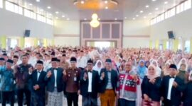 CJH asal Kota Jambi melaksanakan manasik haji terintegrasi di Asrama Haji Jambi.
