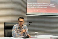 Juru Bicara Komisi Pemberantasan Korupsi Budi Prasetyo. Saat memberikan keterangan mengenai kasus dugaan suap dan gratifikasi terkait importasi barang KW pada lingkungan Direktorat Jenderal Bea dan Cukai Kementerian Keuangan, beberapa waktu yang lalu. 
