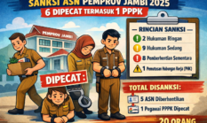 20 ASN Pemprov Jambi Disanksi, 6 Dipecat Termasuk PPPK