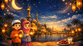 Ilustrasi Suasana Bulan Suci Ramadan