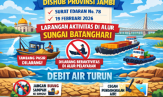 Edaran Dishub Jambi Larang Aktivitas di Alur Sungai Batanghari