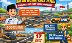 Jalan Rusak Kota Jambi Jadi Sorotan, Maulana Klaim 400 Ruas Sudah Diperbaiki