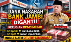 Al Haris Pastikan Dana Nasabah Bank Jambi Diganti