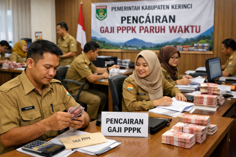 Ilustrasi pencairan gaji PPPK Paruh Waktu. 