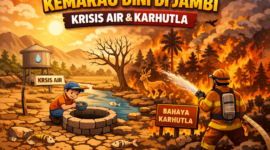 Ilustrasi Kekeringan dan Karhutla. 