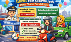 Relaksasi Pajak Kendaraan Jambi, Denda Dihapus Pasca Lebaran