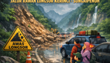 Ilustrasi longgsor di jalur Mudik Kerinci - Sungaipenuh