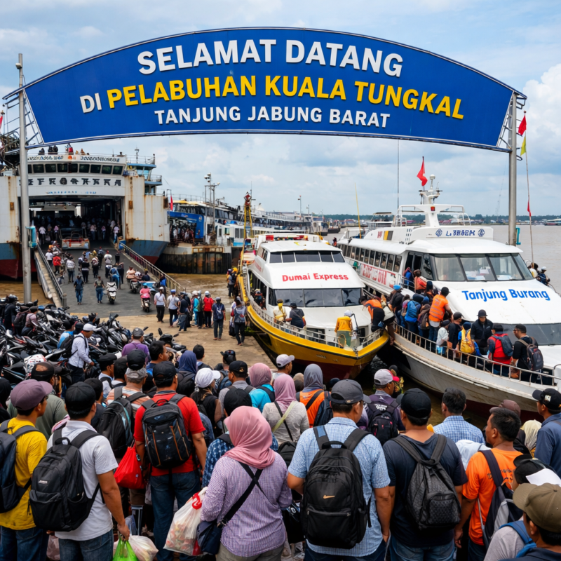 Ilustrasi Pelabuhan Kuala Tungkal. 