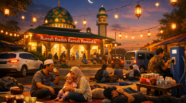 Ilustrasi Masjid Ramah Pemudik. 