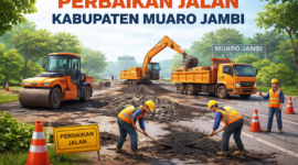 Ilustrasi Perbaikan jalan. 