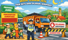 Truk Batu Bara di Jambi Dihentikan Sementara Saat Mudik Lebaran 2026, Ini Jadwalnya
