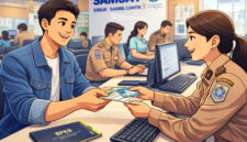 Ilustrasi pembayaran pajak kendaraan. 