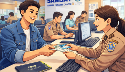 Ilustrasi pembayaran pajak kendaraan.