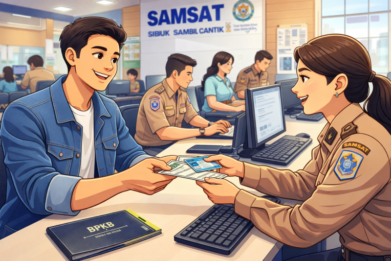 Ilustrasi pembayaran pajak kendaraan. 