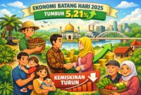 Ilustrasi Ekonomi Batang Hari 2025 Tumbuh 5,21 Persen. 
