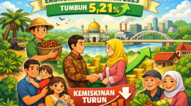 Ilustrasi Ekonomi Batang Hari 2025 Tumbuh 5,21 Persen. 